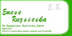 emese ruzsicska business card